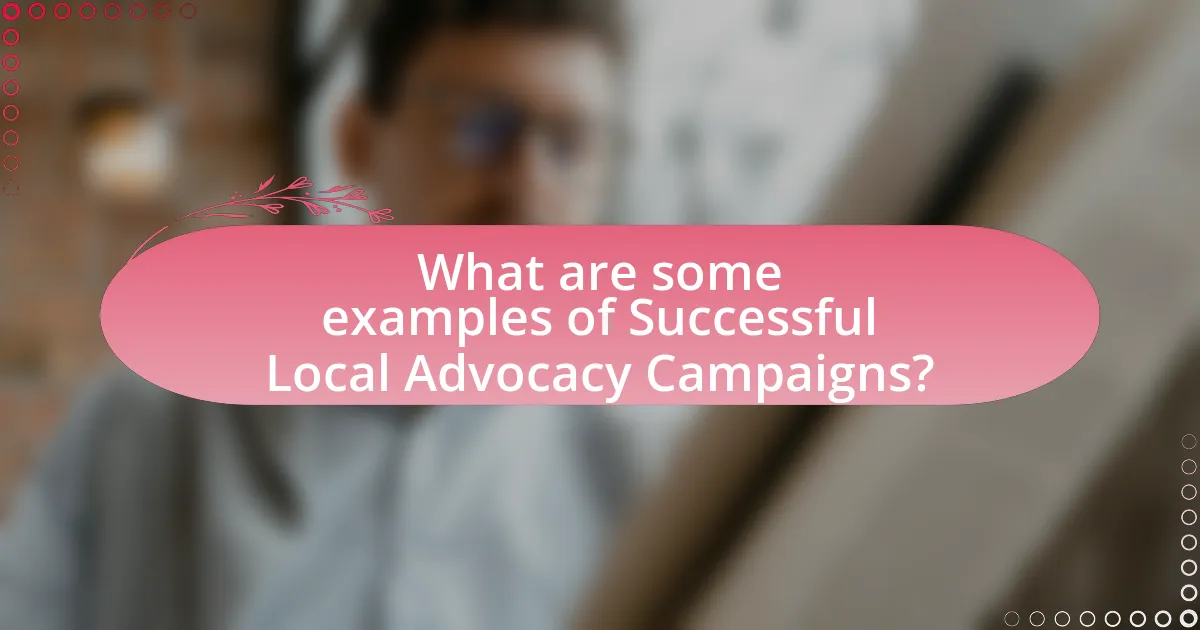 What are some examples of Successful Local Advocacy Campaigns?